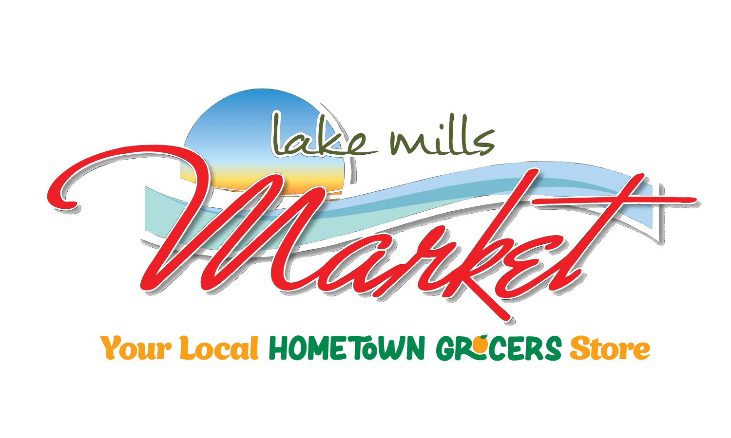 A theme logo of Lake Mills Market